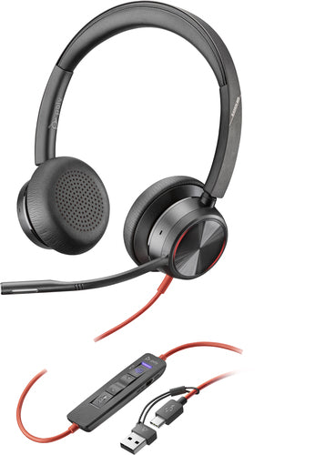 POLY Blackwire 8225 Stereo Microsoft Teams Certified USB-C Headset +USB-C/A Adapter POLY Blackwire 8225 Stereo Microsoft Teams Certified USB-C Headset +USB-C/A Adapter